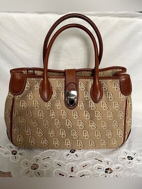 Monogram Canvas Tote with Brown Leather Trim + Matching Wallet
